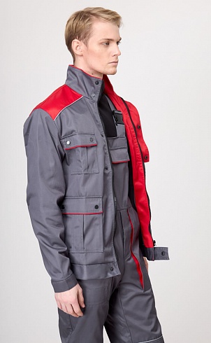 Костюм НЕМАН (серый с красной отделкой)