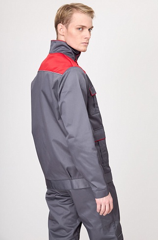 Костюм НЕМАН (серый с красной отделкой)