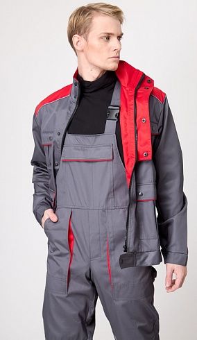 Костюм НЕМАН (серый с красной отделкой)