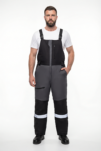Полукомбинезон зимний ProfLineSpecialist (тк.Мембрана,180), серый/черный